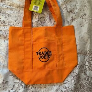 NWT Trader Joe's Orange Canvas Tote Bag